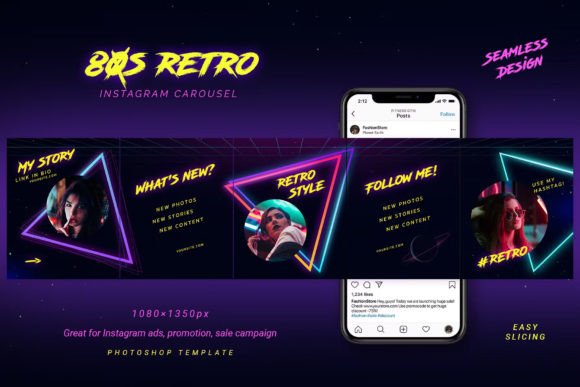 80s Seamless Instagram Carousel Guide