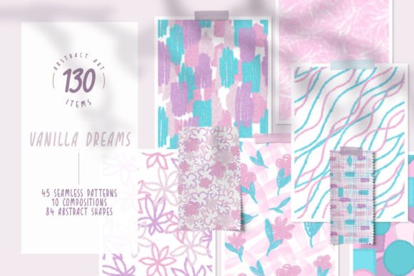 Abstract Pink and Blue Seamless Patterns: A Versatile Asset for Modern Design