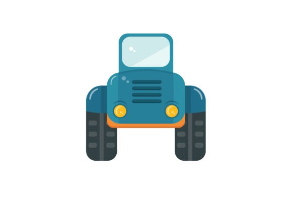 Agrimotor Tractor Illustration: Integrating Minimalist Vector Assets into Professional Design Workflows