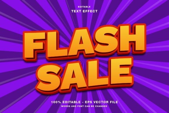 Boost Your Promotions with Flash Sale 3D Text Effect Cartoon Style