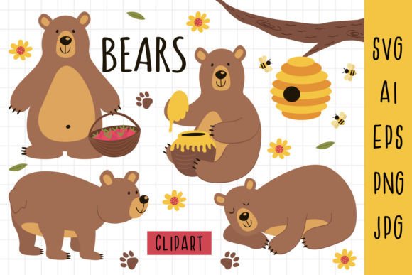 Integrating Honey Bear Clipart and Teddy Bear Clipart into Modern Design Workflows