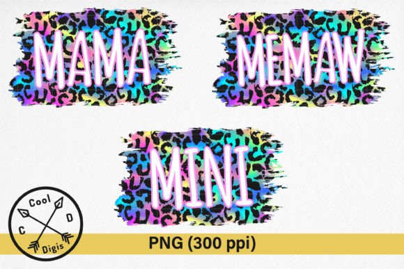 Mama Mini Memaw Colorful Leopard Print: A Versatile Sublimation Design for Family-Themed Projects