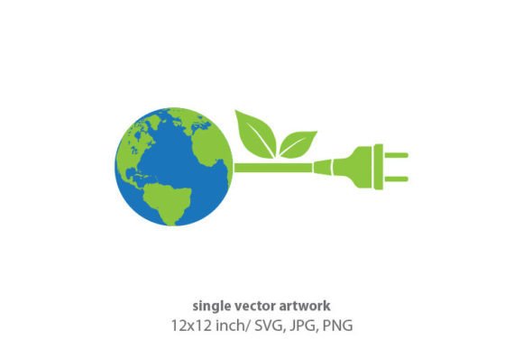 Mastering the Globe, Electrical Plug and Green Leaves SVG for Professional Design Results