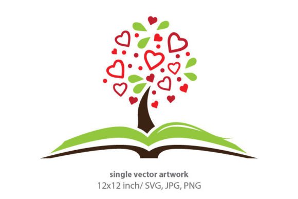 Open Book and Tree with Red Hearts: Integrating Vector Art into Modern Design Workflows