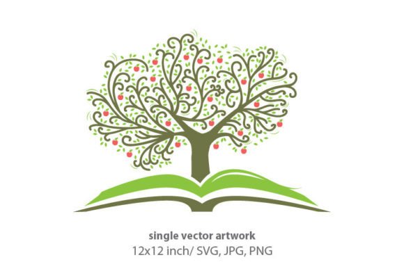 Open Book with Apple Tree: A Practical Guide to Using High-Resolution Vector Art