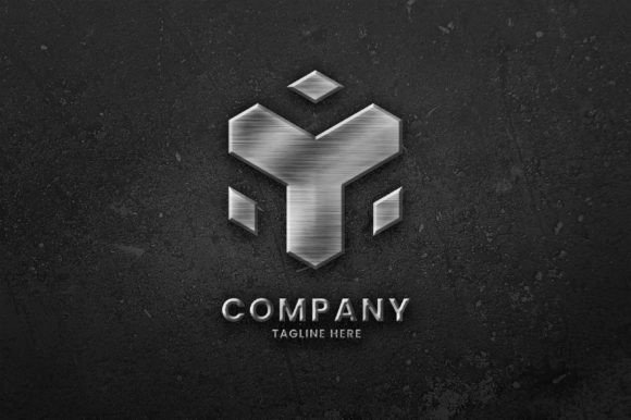 Realistic Metallic Silver Logo Mockup