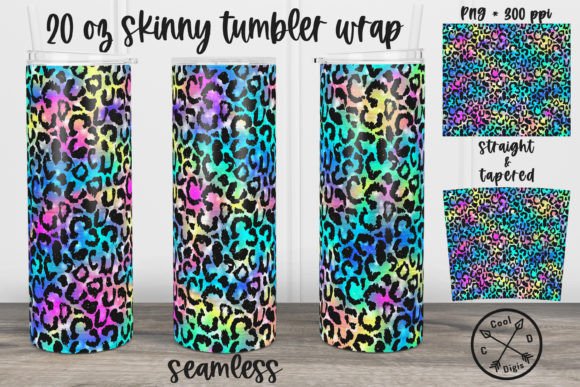 Seamless Rainbow Leopard Tumbler Wrap: A Guide to Digital Sublimation Designs