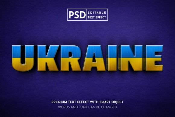 Ukraine 3D Editable Text Effect