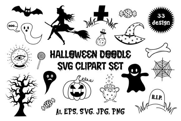 Unleash Your Creativity with the Ultimate Halloween Doodle SVG Clipart Set