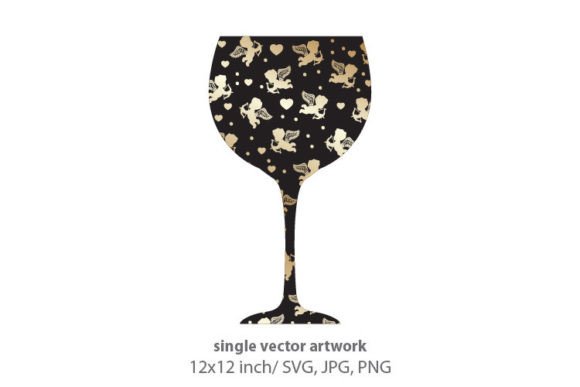 Wine Glass, Cupid Pattern: A Versatile Digital Asset for Creative Projects